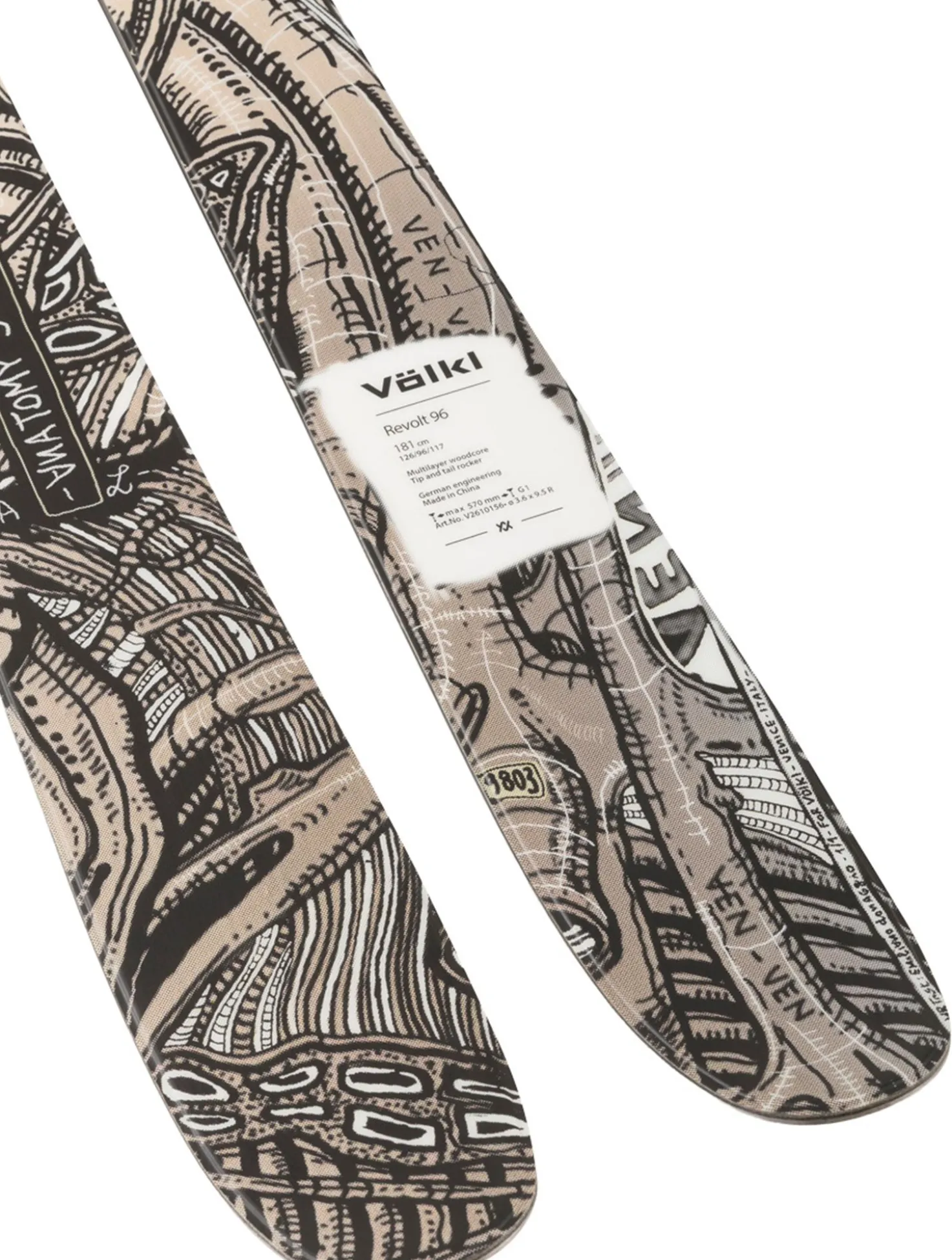 Revolt 96 flat ski - zonder binding unisex