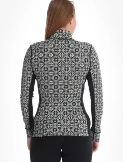 Rose Half Zip Base Layer Top - 100% Merino Wool skipully dames
